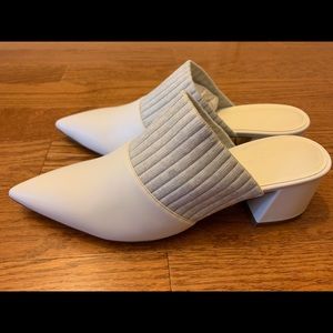 Vince White and Gray Mules Size 8M